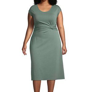 Lands' End Plus Size Cap Sleeve Dress in Washed Olive Green - NWOT